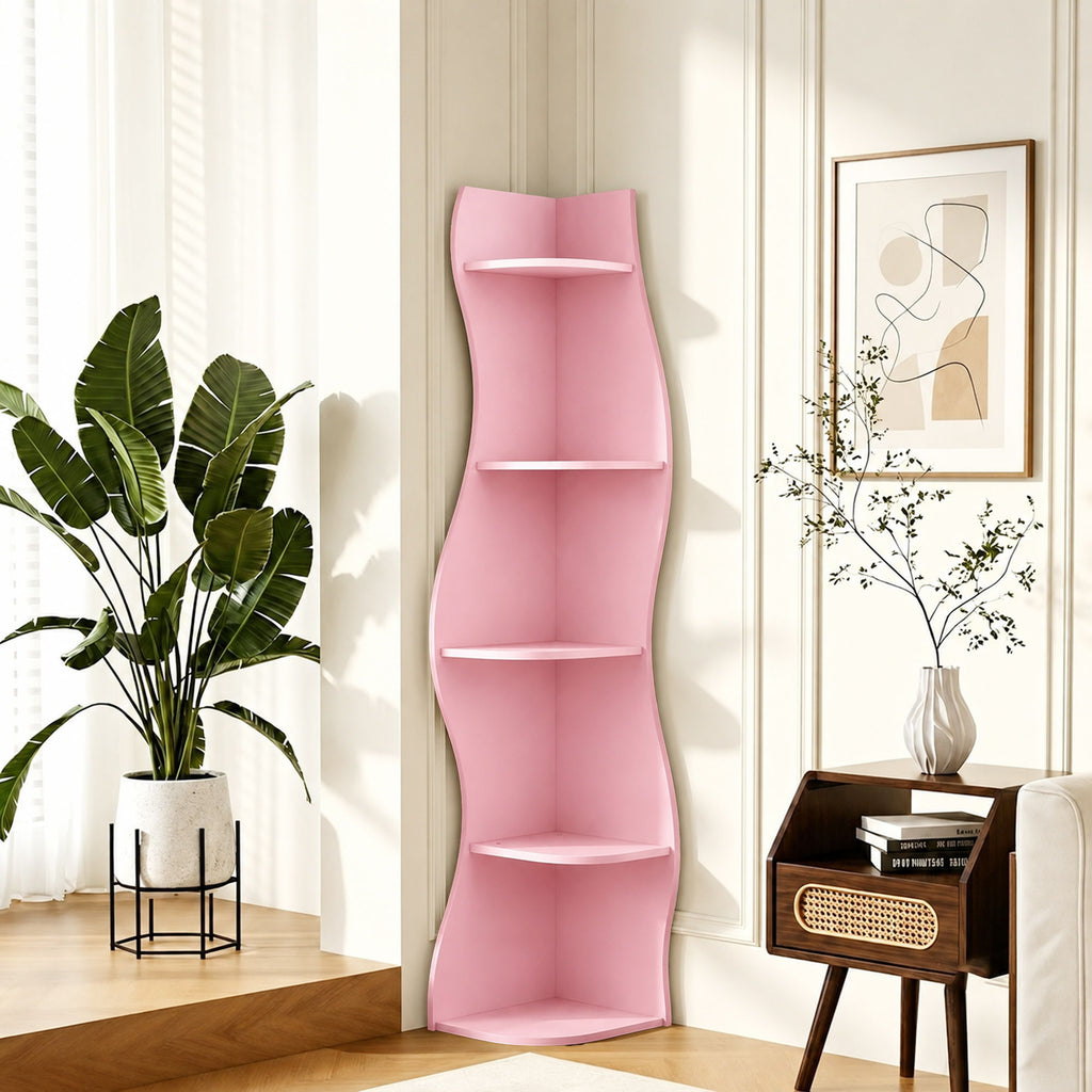 5 Tier S - Shaped Corner Shelf For Living Room