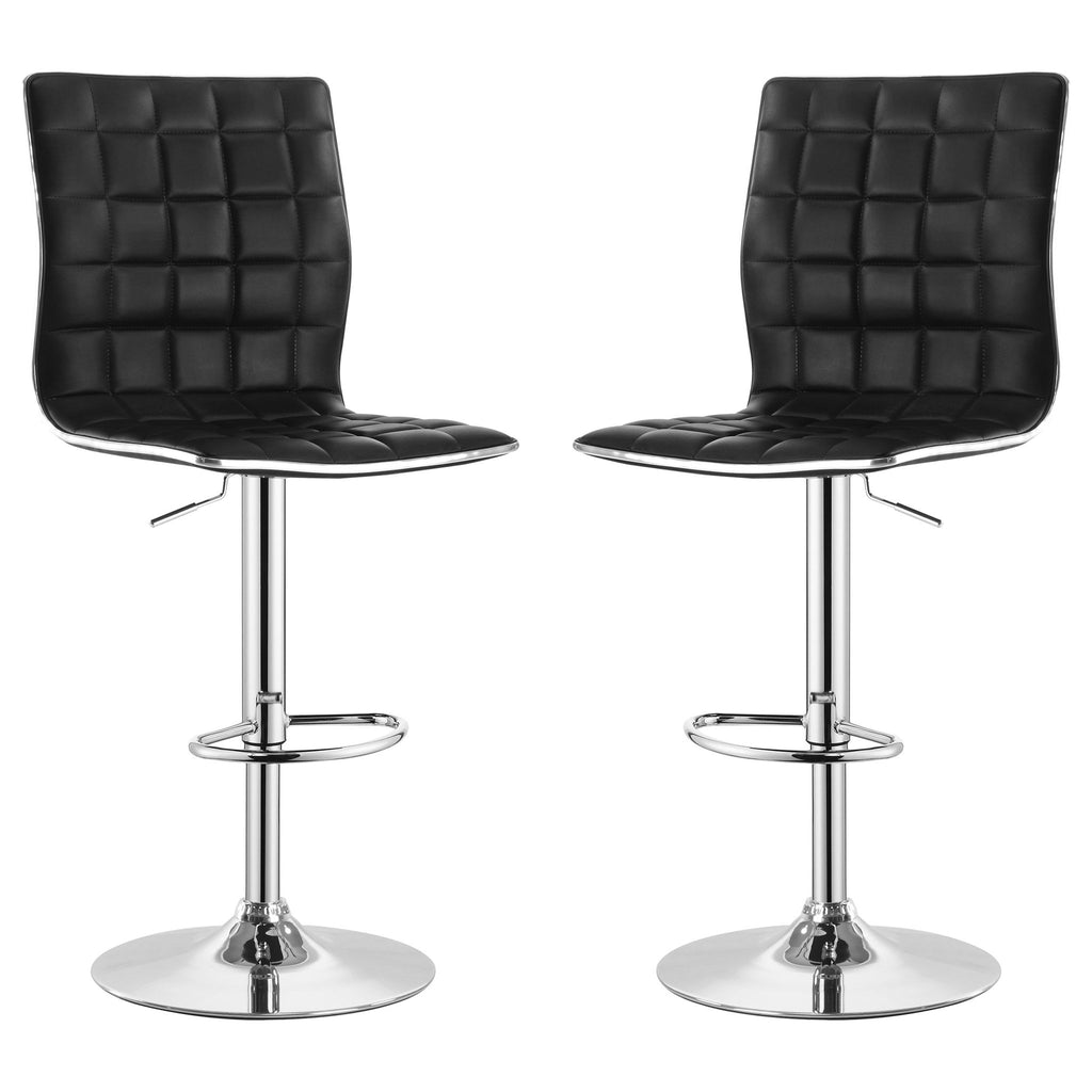 Waffle - Adjustable Bar Stool (Set of 2) - Black