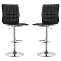 Waffle - Adjustable Bar Stool (Set of 2) - Black