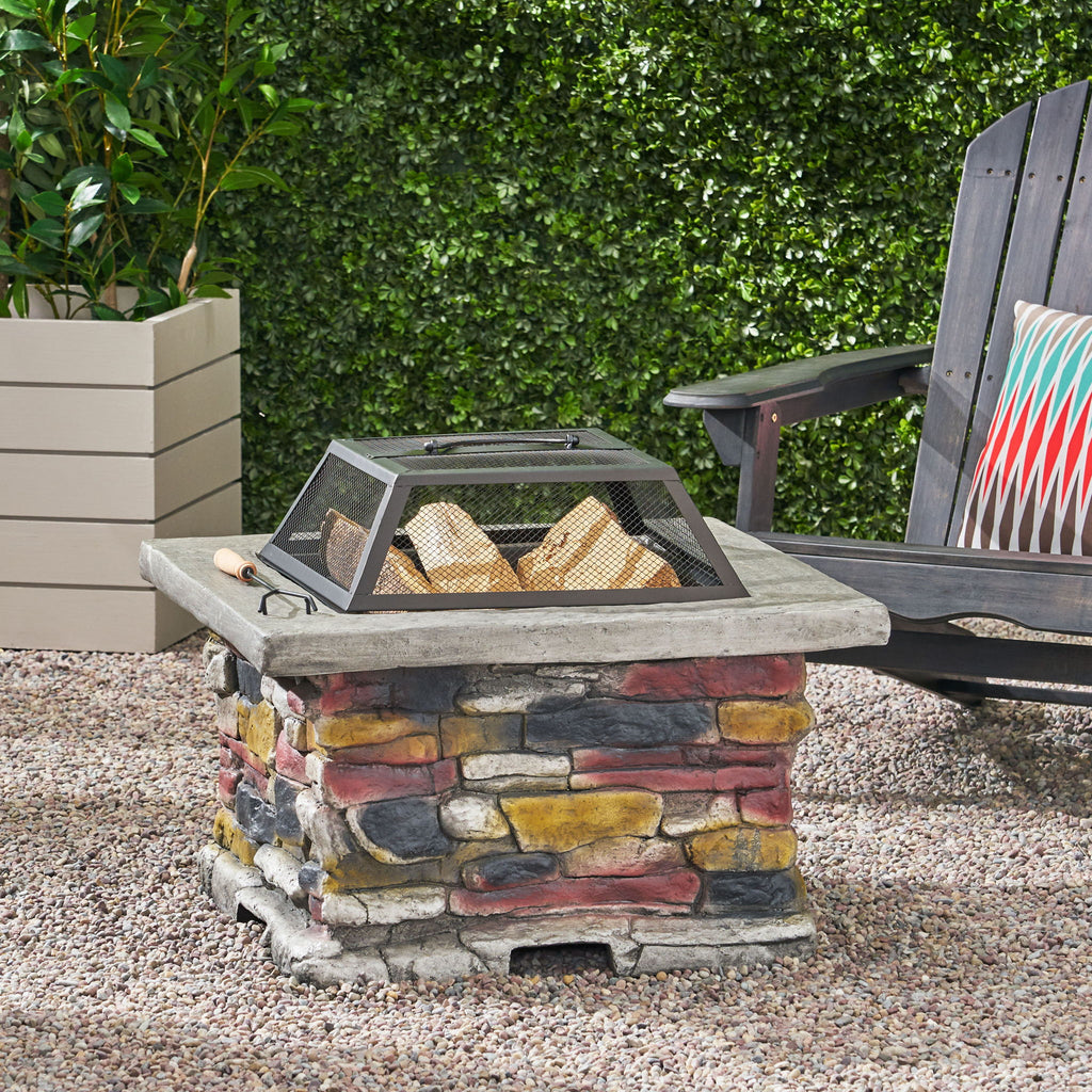 Outdoor Wood Bruning Magnesium Oxide Fire Pit With Lid