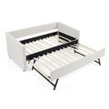 Upholstered Daybed With Trundle With Vertical Stripes
