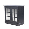 Sideboard Cabinet With Mirrored Doors, Adjustable Shelf, Metal Handles