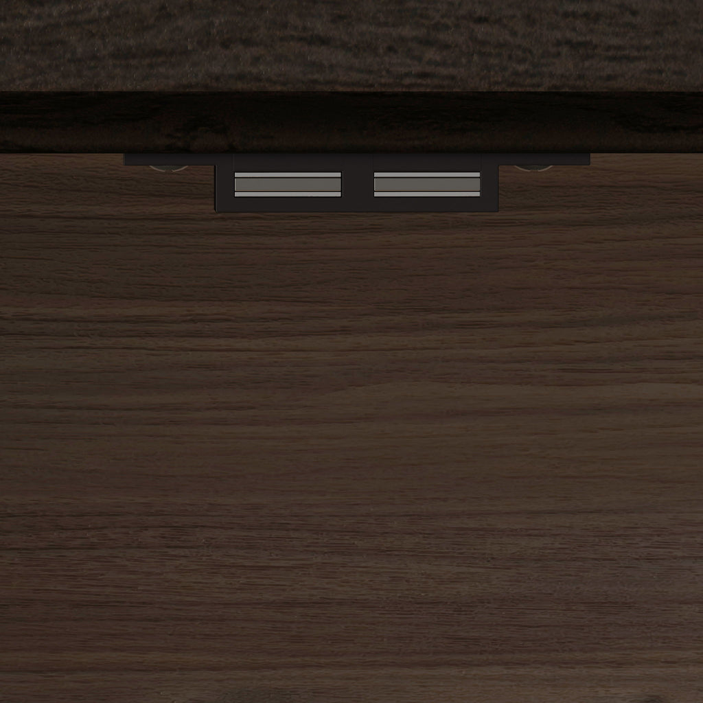 Glass Door Display Case With 2 Drawers And Adjustable Shelf
