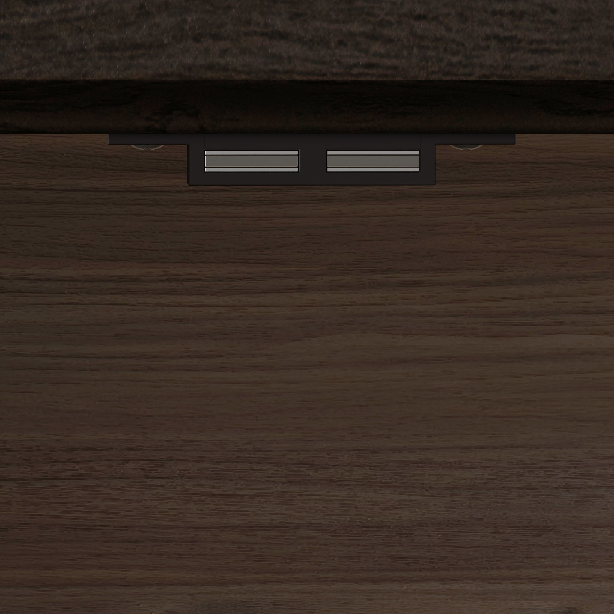 Glass Door Display Case With 2 Drawers And Adjustable Shelf