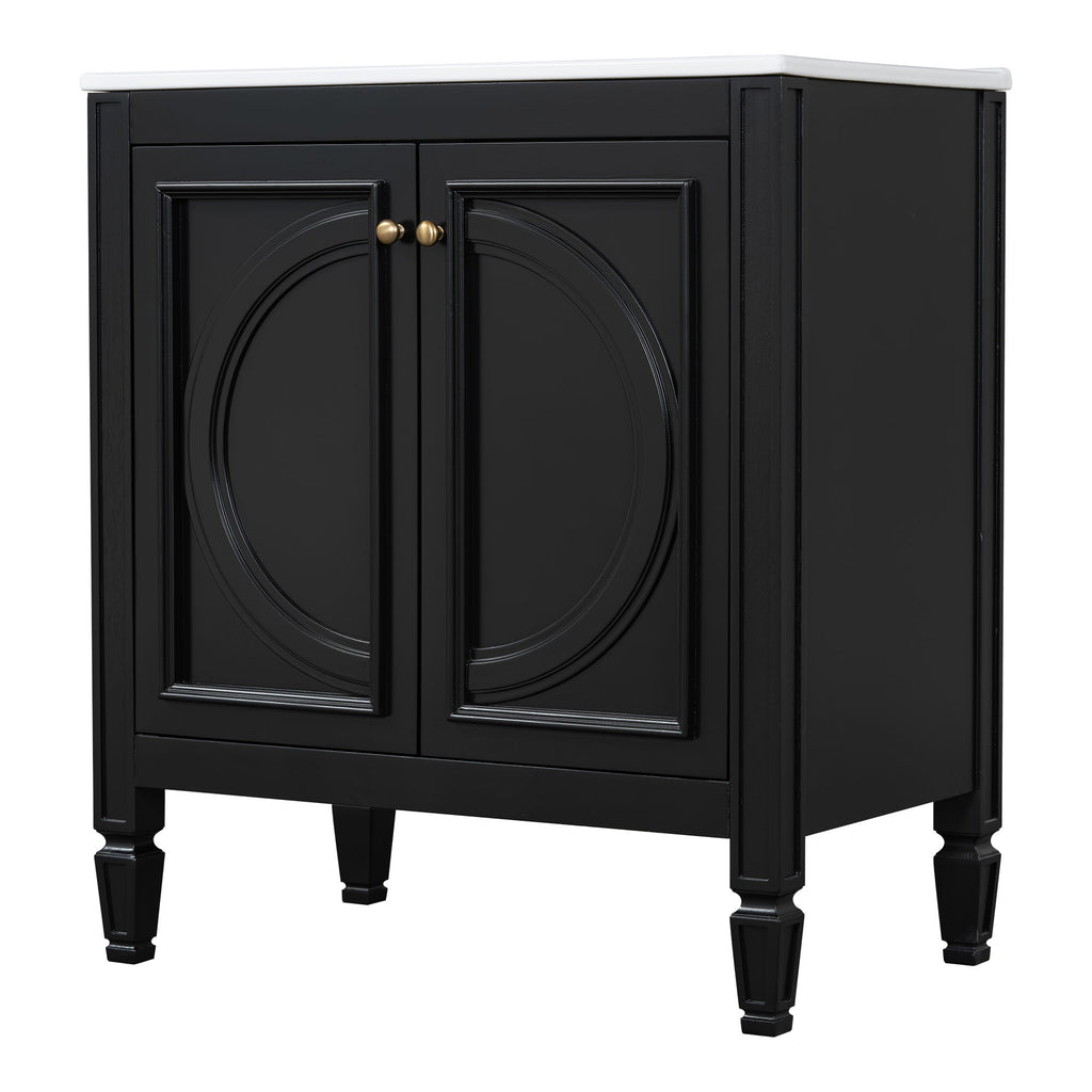 Bathroom Vanity With Sink With 2 Doors And Adjustable Shelf
