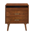 Nightstand With Charging Station, 2 Drawers And Open Shelf, USB / Type C Ports