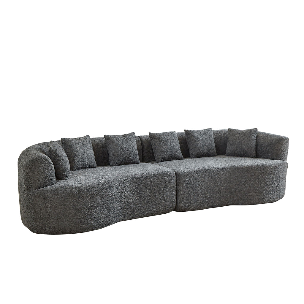 Curved Sectional Sofa With 6 Pillows