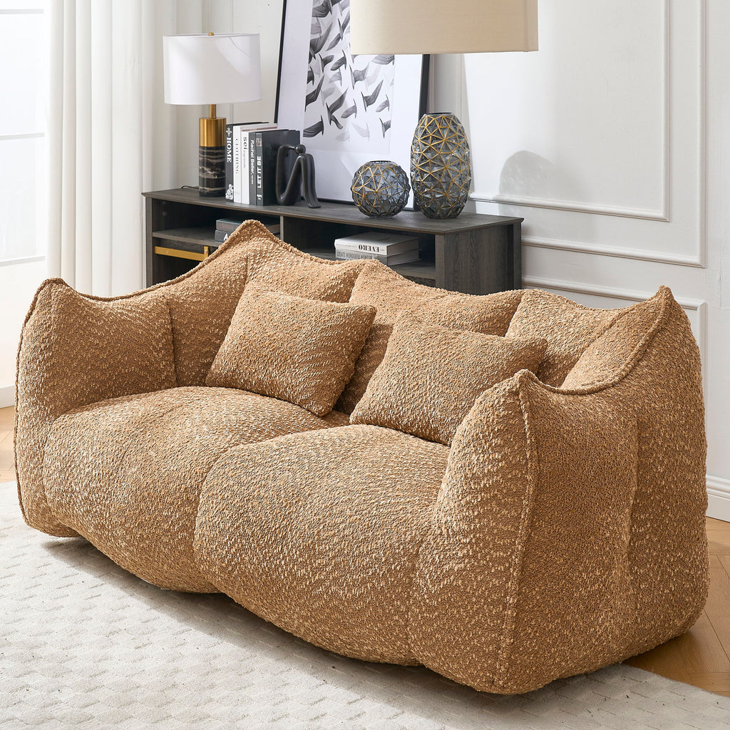Comfortable Dual Beanbag Chair With High Resilience Foam Core For 2 People