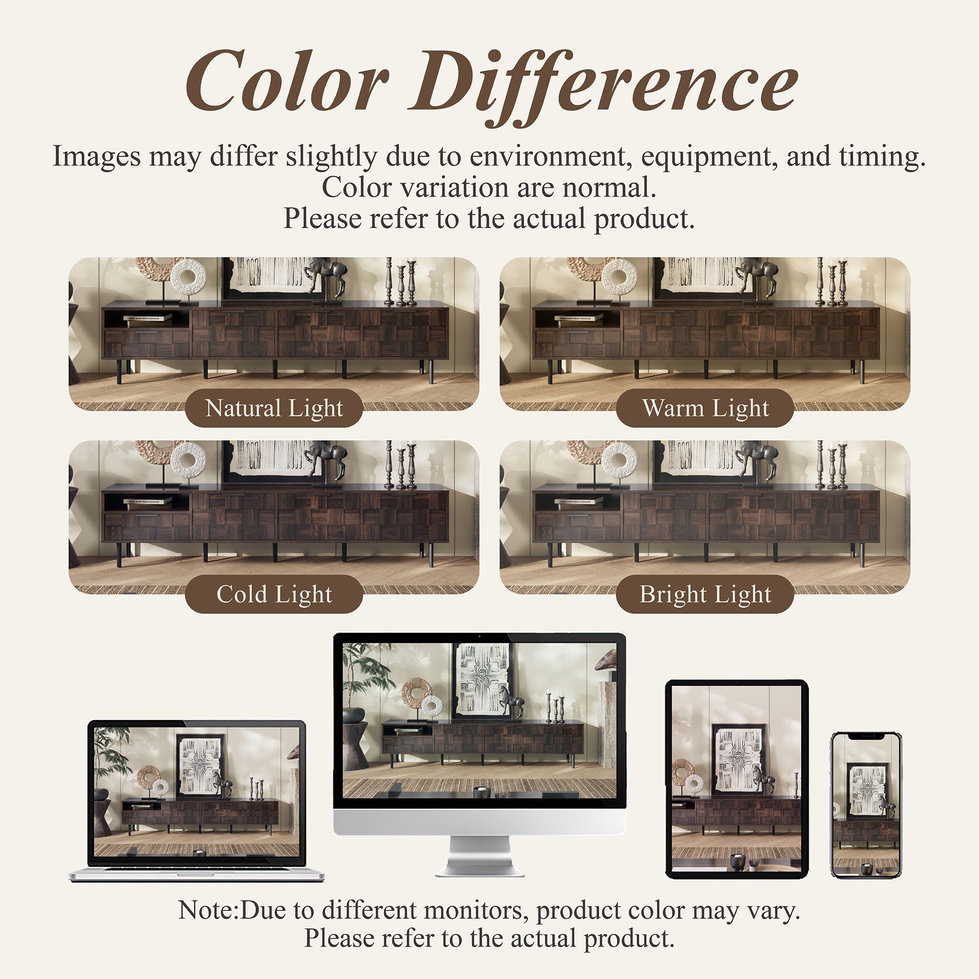 78" TV Stand With Storage Cabinets For Living Room - Walnut