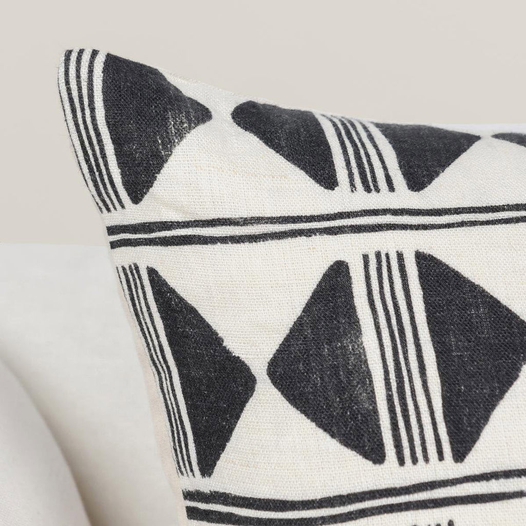 Radiant Oasis - 22" x 22" Nubia Pillow - Black / White