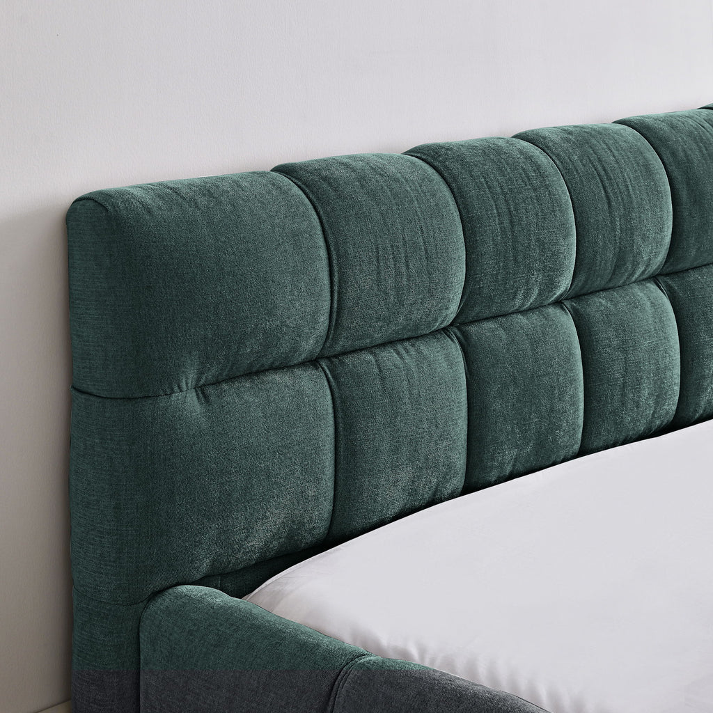 Modern Platform Bed Frame With Thick Fabric