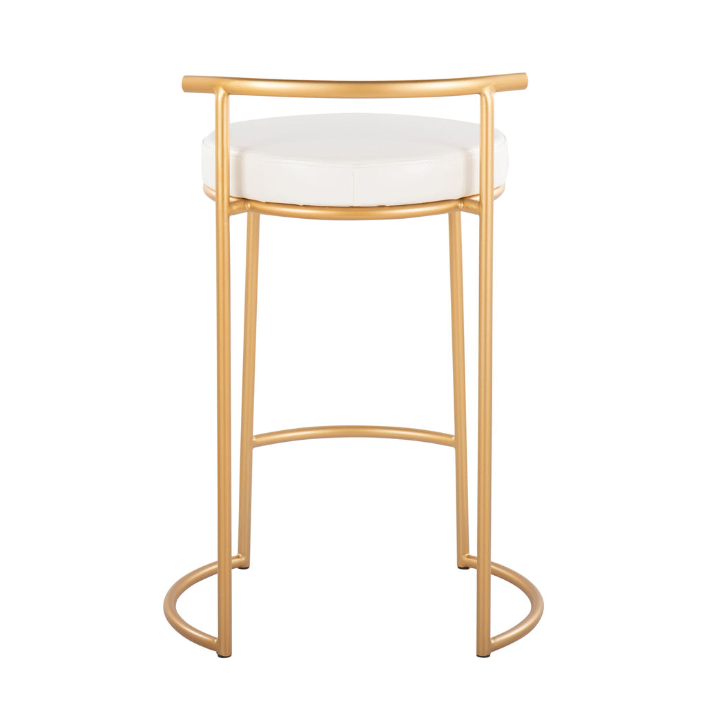 Fuji - Round Contemporary Fixed Height Counter Stool (Set of 2)