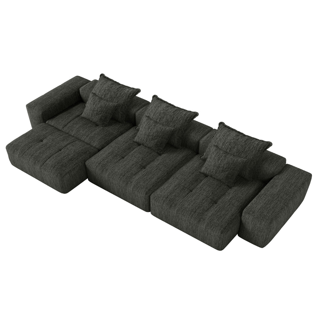 Modern Oversized Diy Combination, Modular Sectional Sofa With Pillows