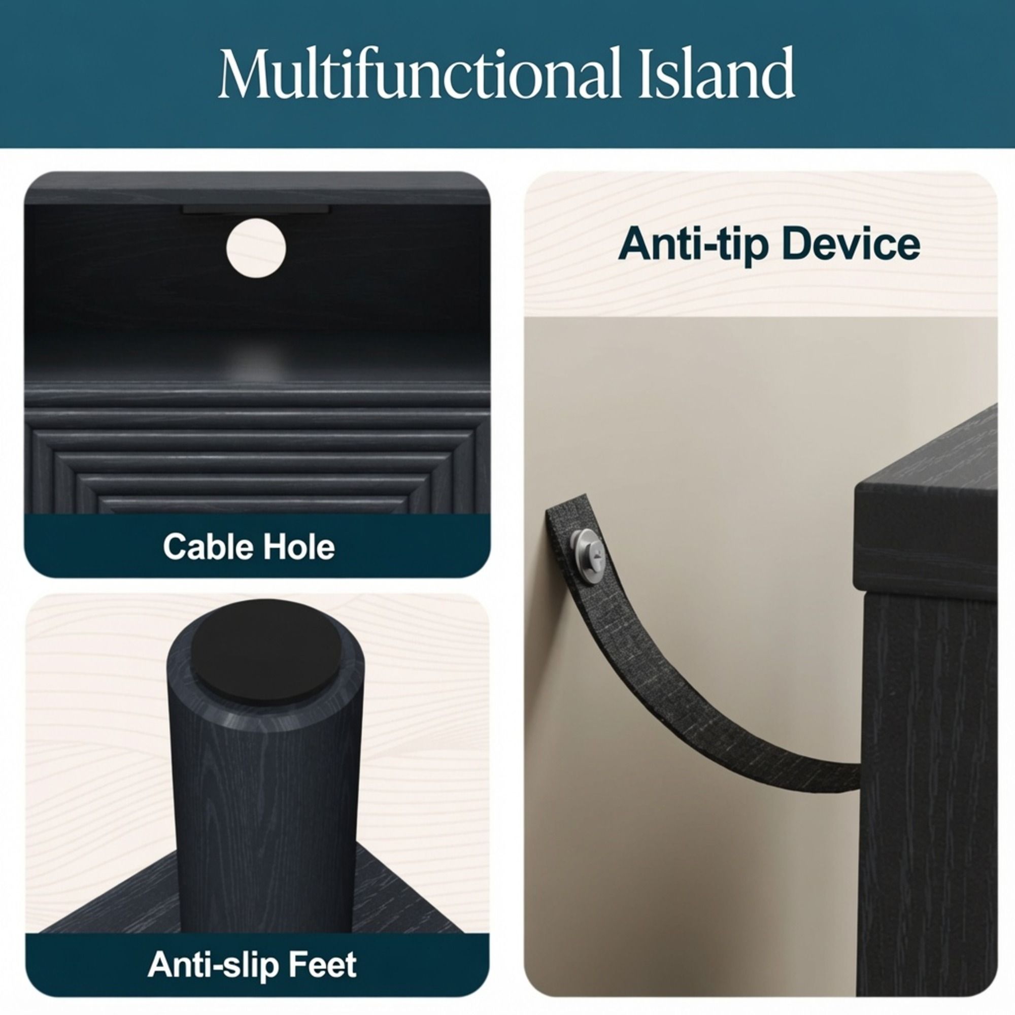 Nightstand With Charging Station & Storage