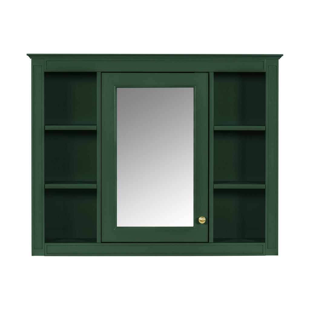 Bathroom Vanity With Mirror Cabinet, Single Sink With 2 Soft Closing Doors And 4 Drawers
