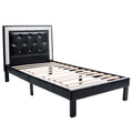 Glamours Style Bed With Diamond Tufted Padded Headboard