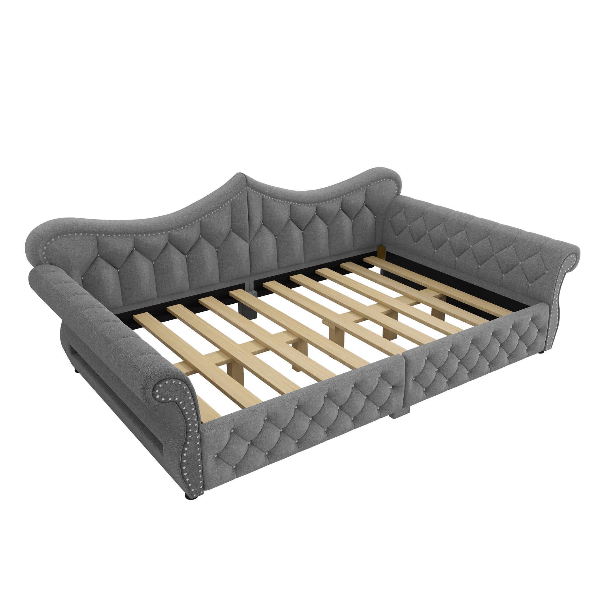 Upholstered Daybed With LED Lighting And Nailhead Trim