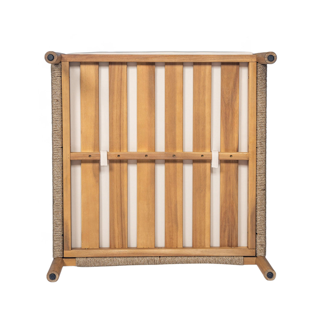 Modern Outdoor Woven Lounge Chair With Solid Wood Frame - Teak
