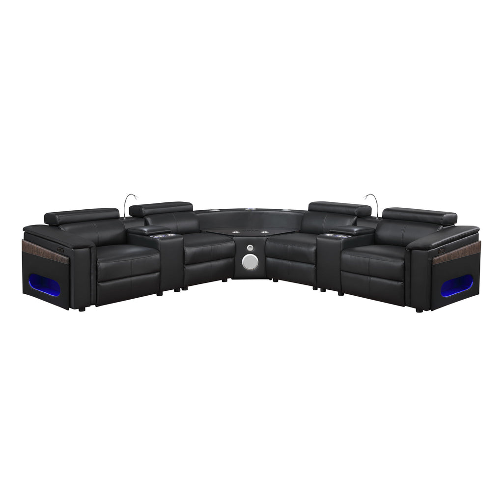 Nova - Sectional With Bluetooth Speaker, LED And Lifting Wine Cabinet
