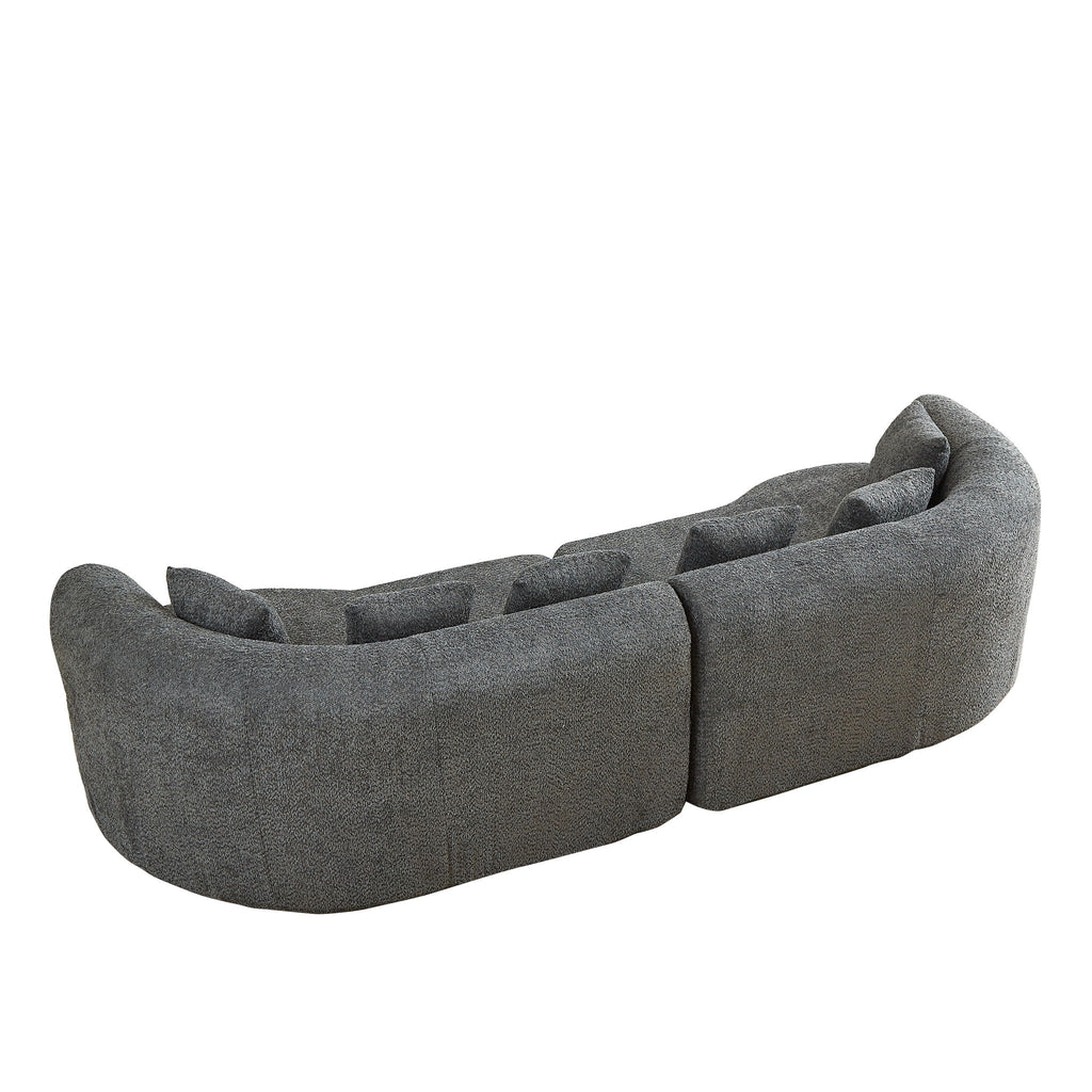 Curved Sectional Sofa With 6 Pillows
