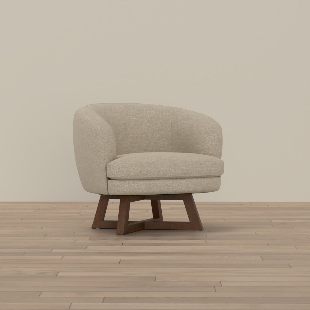 Swivel Accent Chair With Sculptural Base
