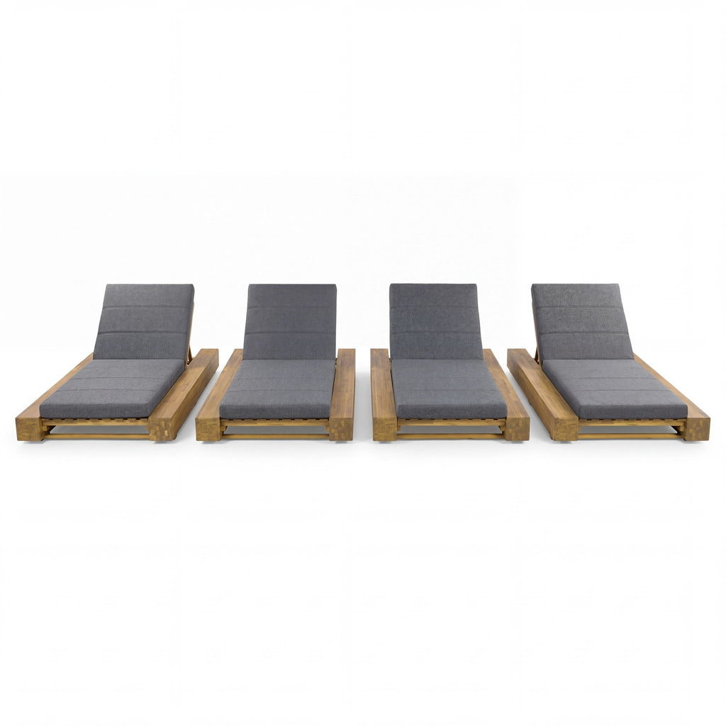 Outdoor Chaise Lounges With Water-Resistant Cushions