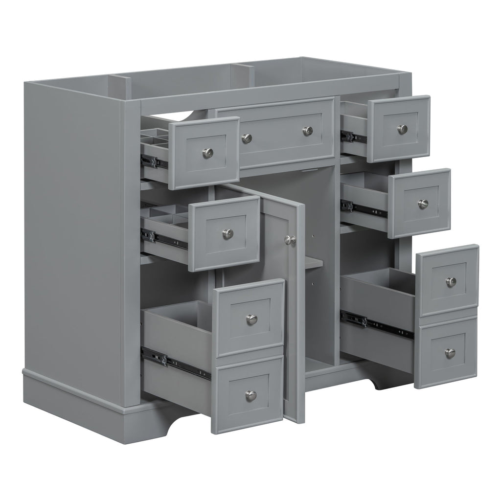 Modern Bathroom Vanity Base Only With 1 Cabinet And 6 Drawers