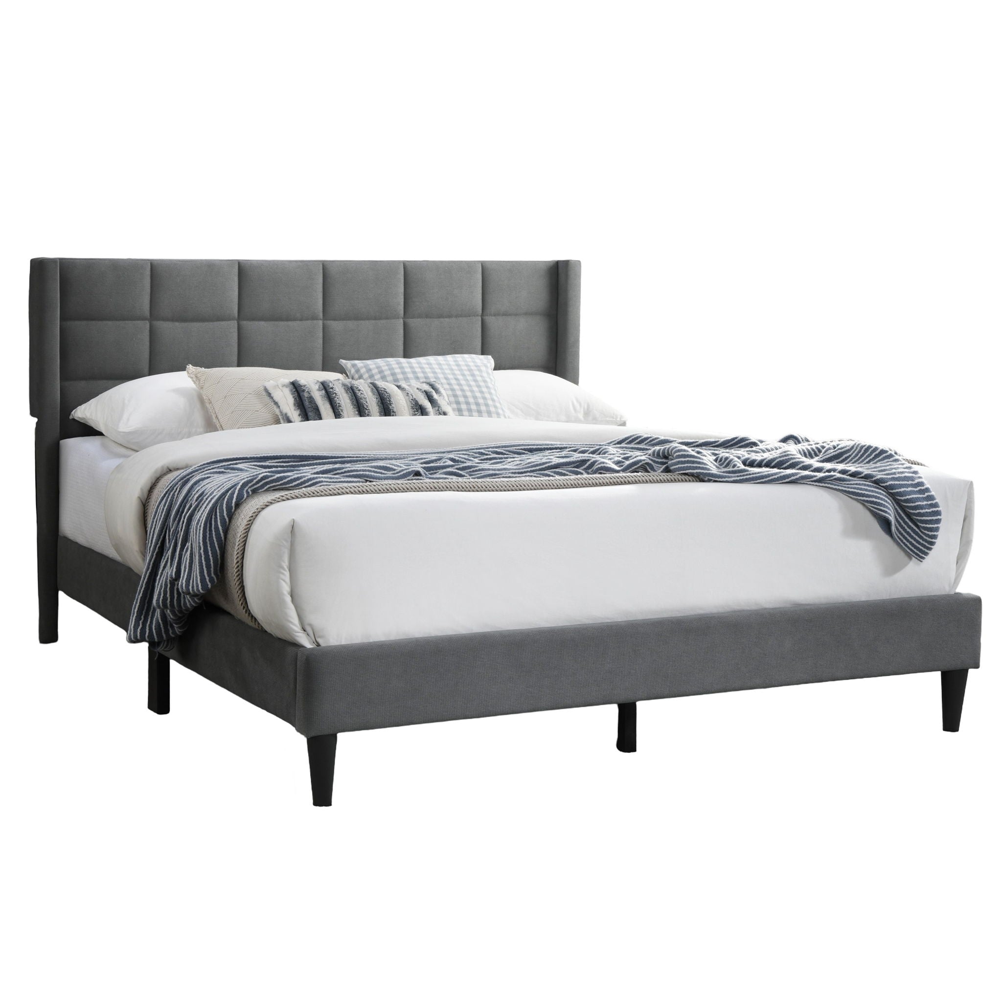 Bed Upholstered Box Design Headboard