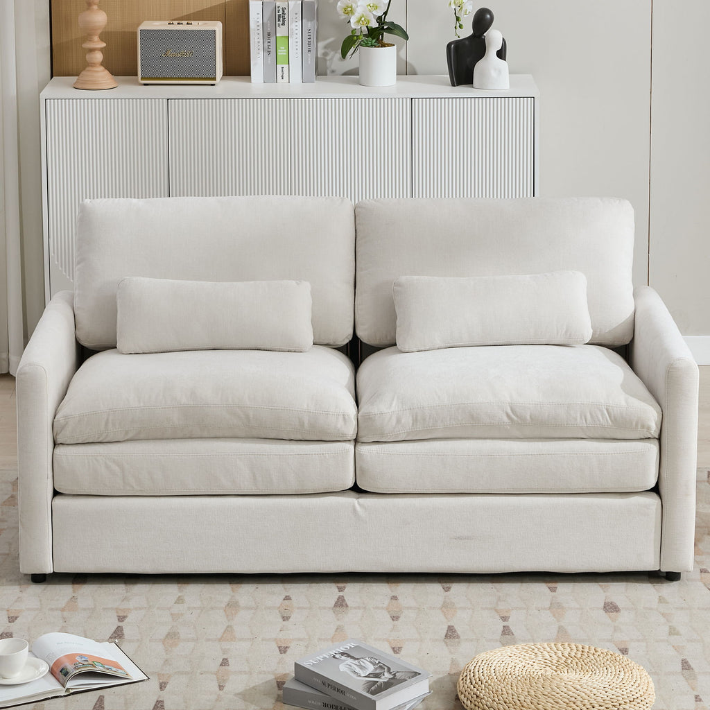 Cozy Upholstered Cushion Loveseat Sofa For Living Room
