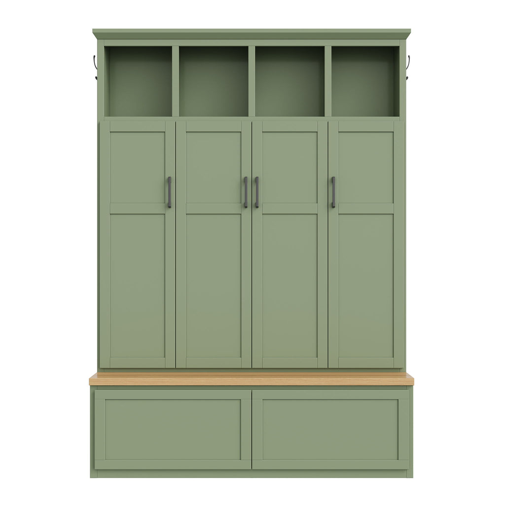 Hall Tree With 4 Hidden Cabinets