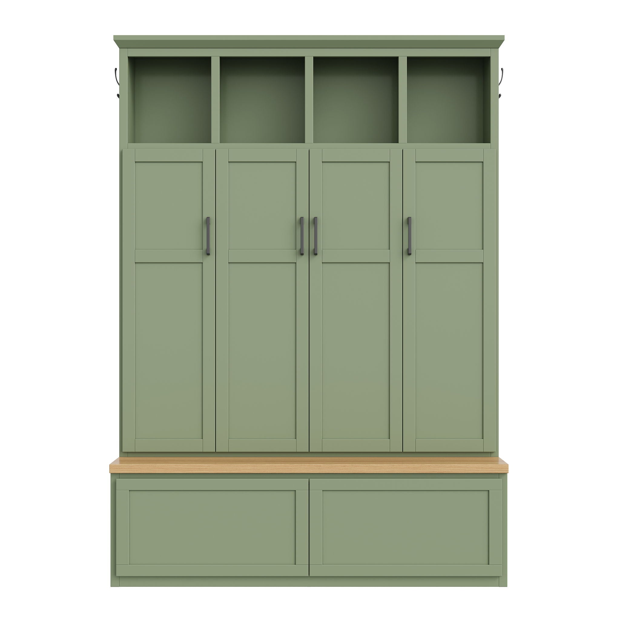 Hall Tree With 4 Hidden Cabinets