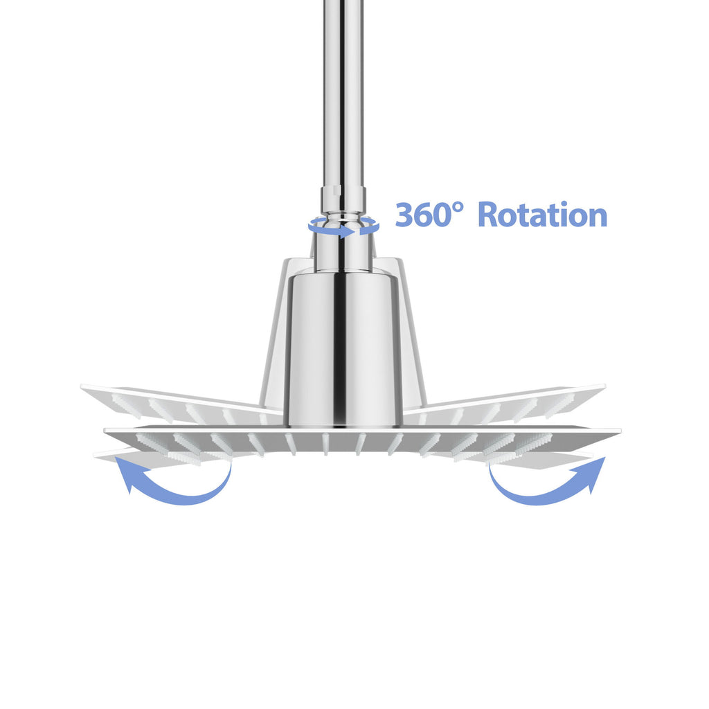 Ultra Thin 8" Square Rain Shower Head 304 Stainless Steel, Wall / Ceiling Mounted