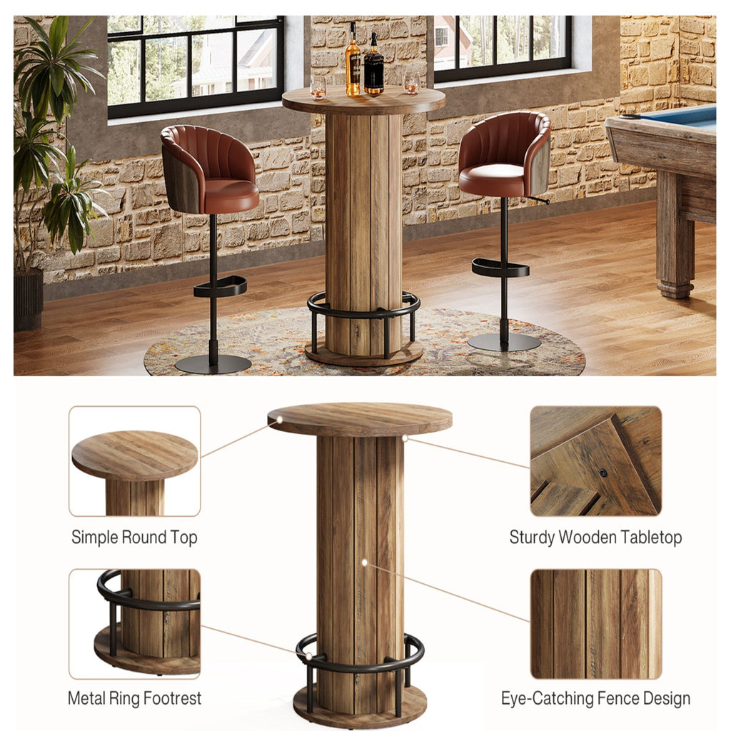 Pub Bistro Table - Rustic Brown