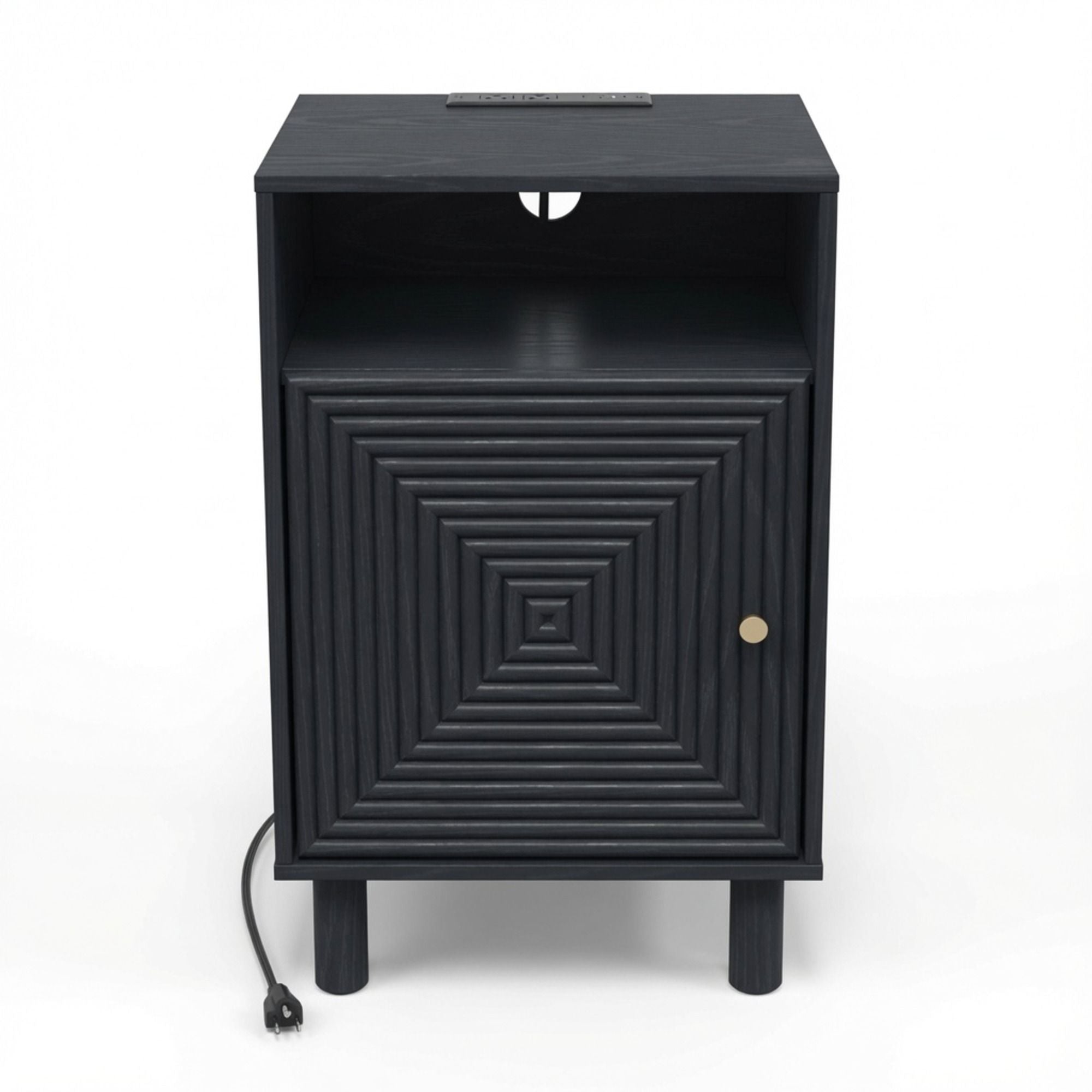 Nightstand With Charging Station & Storage