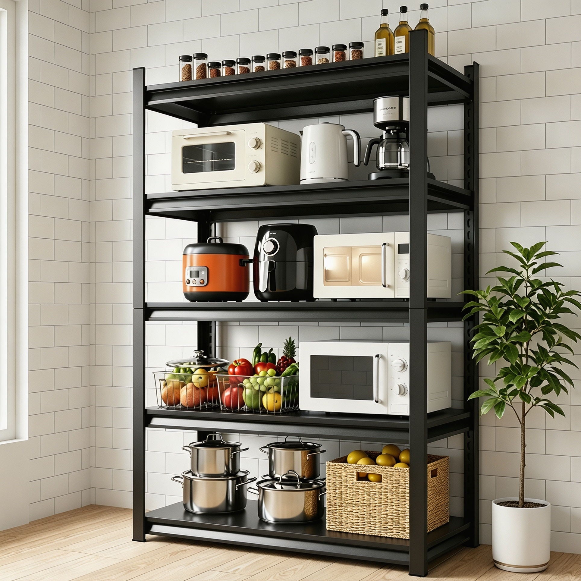 5 Tier Heavy Duty Shelving Unit Adjustable Shelving Units