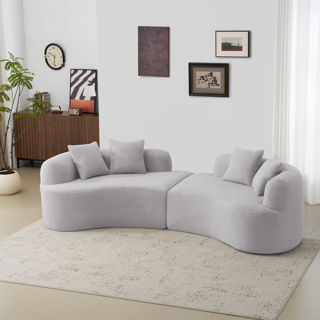 Curved 4 Seater Full Compression Sponge Sofa