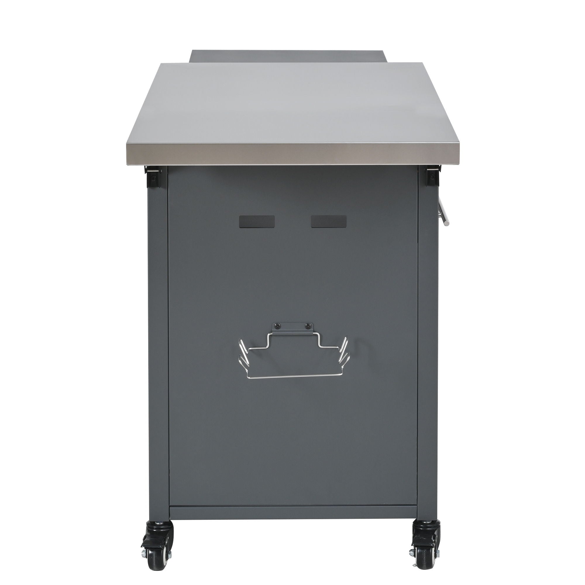 Foldable Outdoor Prep Station BBQ Cart With Trash Rack