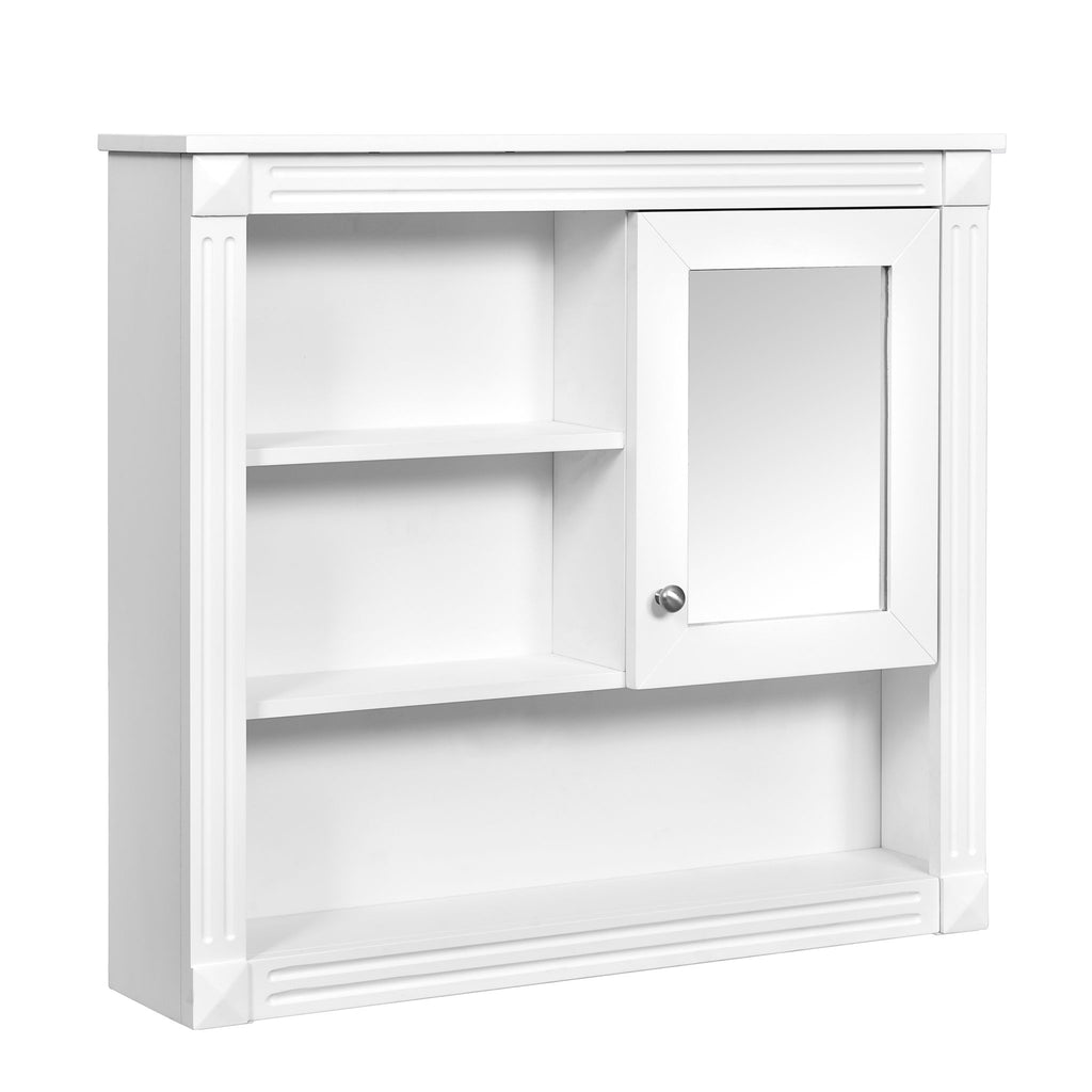 Wall-Mounted Bathroom Cabinet With Mirror And Adjustable Shelves