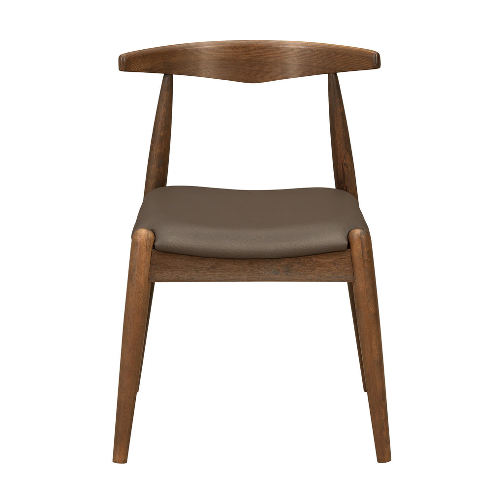 5 Piece Dining Set With 1 Table And 4 Upholstered Chairs - Brown / Walnut
