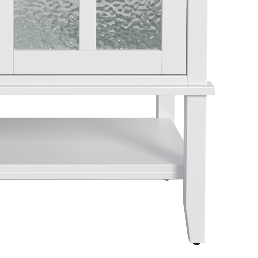 Bathroom Vanity With Ceramic Sink, Adjustable & Open Shelf