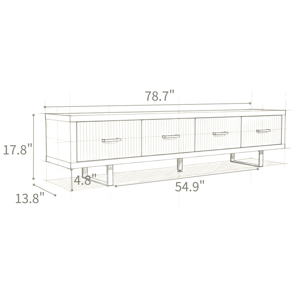 TV Stand With Slatted Drawers