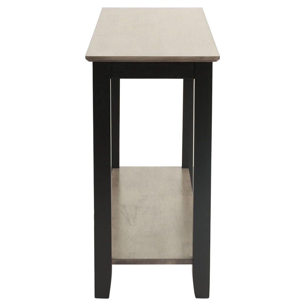3 Piece Table Set With Open Shelf Storage, Includes Coffee, End & Console Table - Black / Black / Gray / Gray