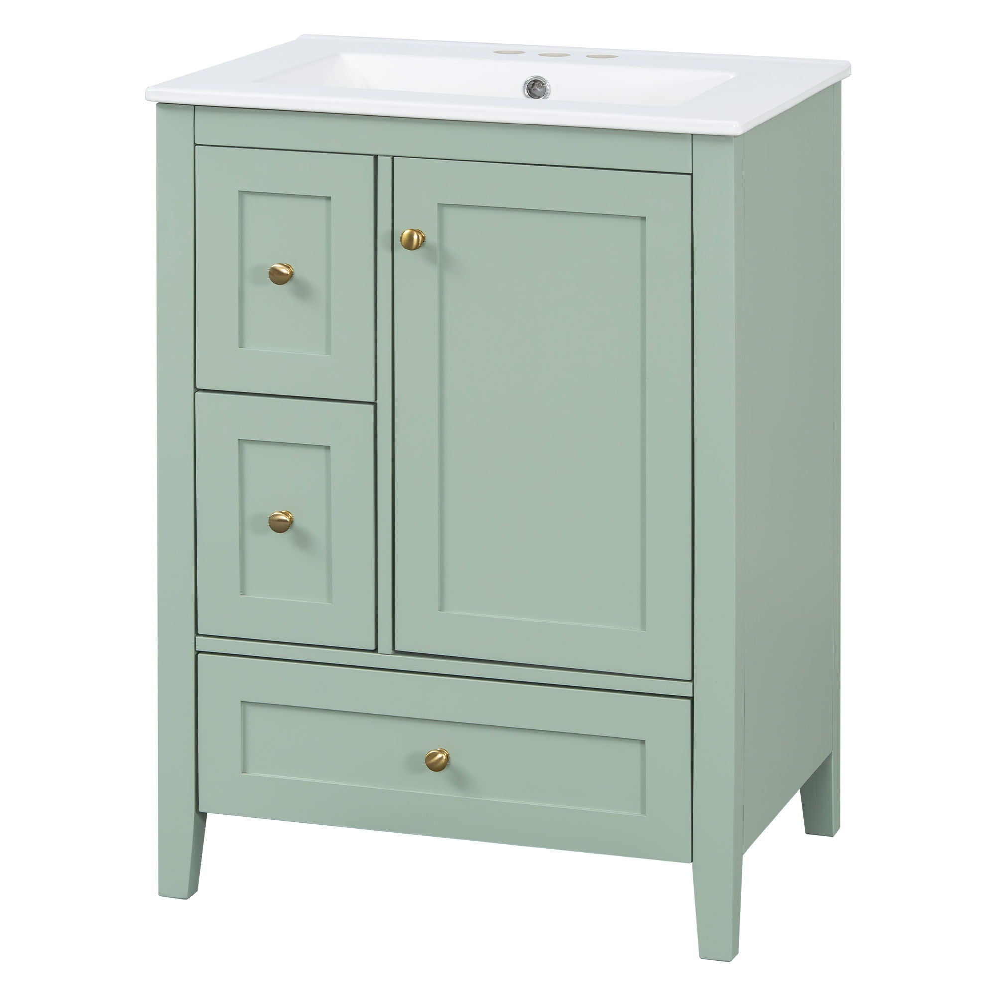 Modern Bathroom Vanity With Storage, Adjustable Shelf