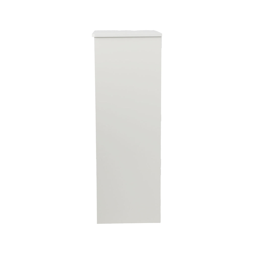 Louvered Door Bathroom Low Cabinet With Multi Layer Storage - White