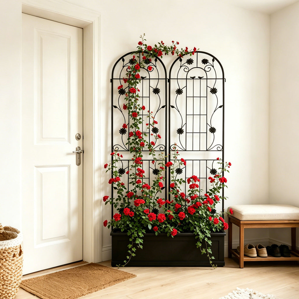 Metal Garden Trellis Rustproof Trellis For Climbing Plant Outdoor Flower Support