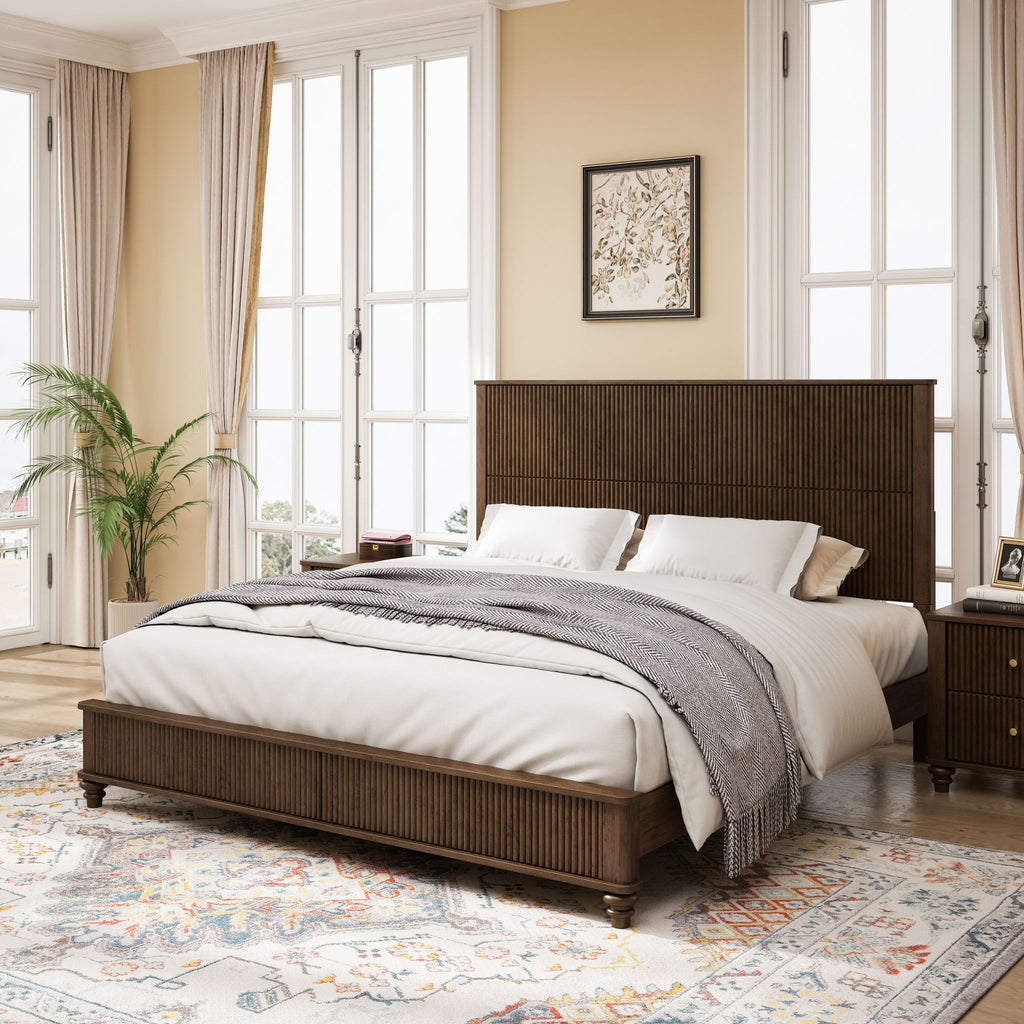 Platform Bed Frame With Tall Headboard