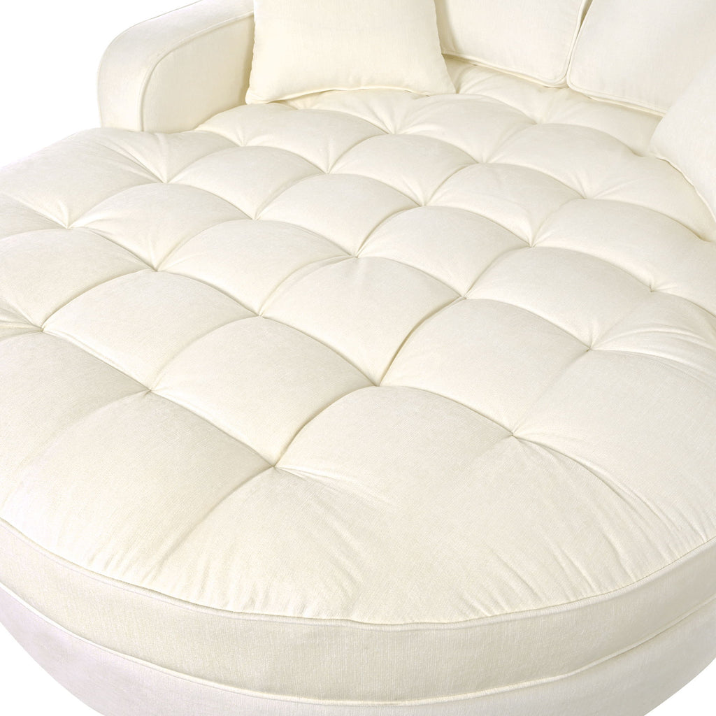Modern Chaise Lounge Upholstered Sofa Couch With Tufted Seat And Detachable Pillows For Living Room