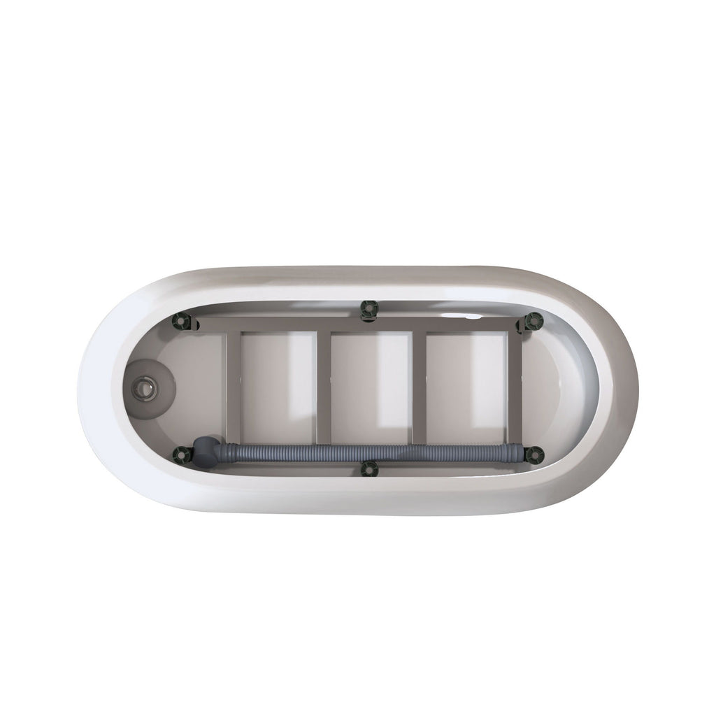 Special-Shaped Freestanding Slipper Bathtub, Overflow & Pop Up Drain