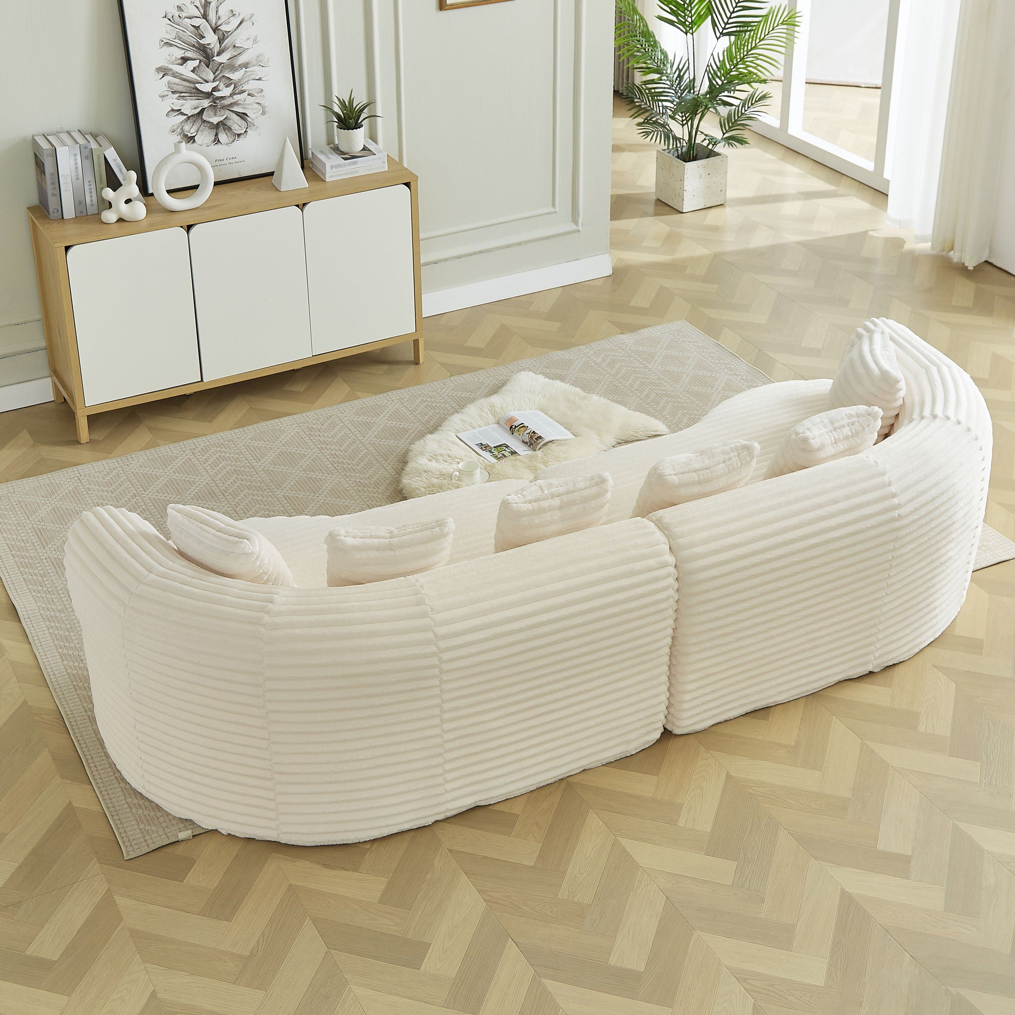 Sectional Sofa, Oversized 4 Seater With Deep Seat Design