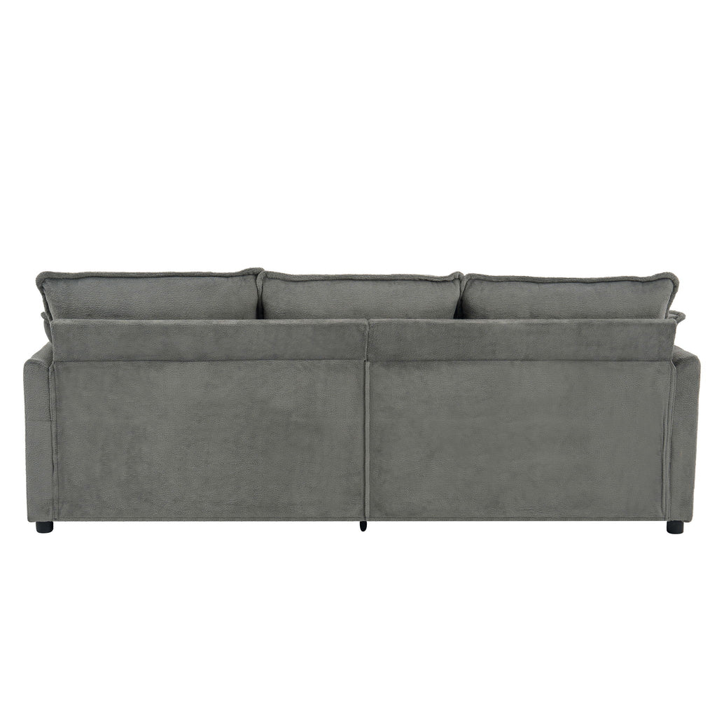 Modern 3 Seater Sofa With Side Storage Pockets For Living Room